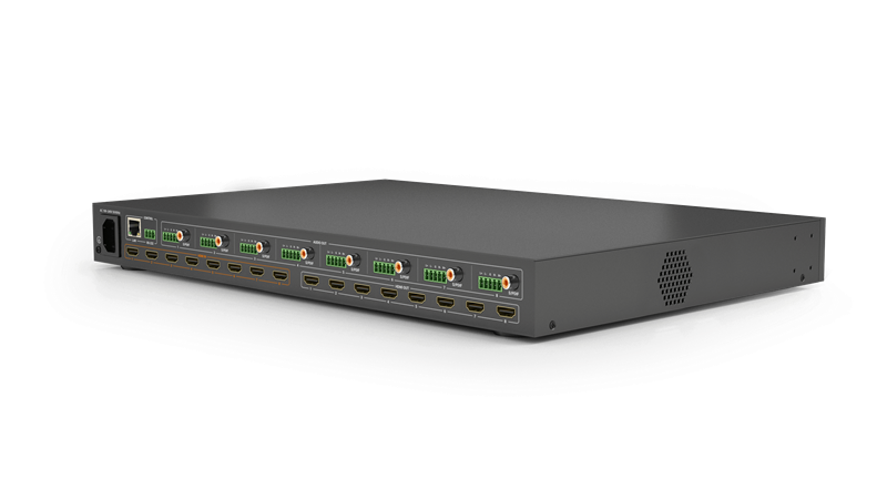 Матричный коммутатор Wyrestorm HDMI коммутатор 8x8 4K HDR 18 Гб/c 8x8 со скалирующими выходами, балансными аудио-выходами и ARC